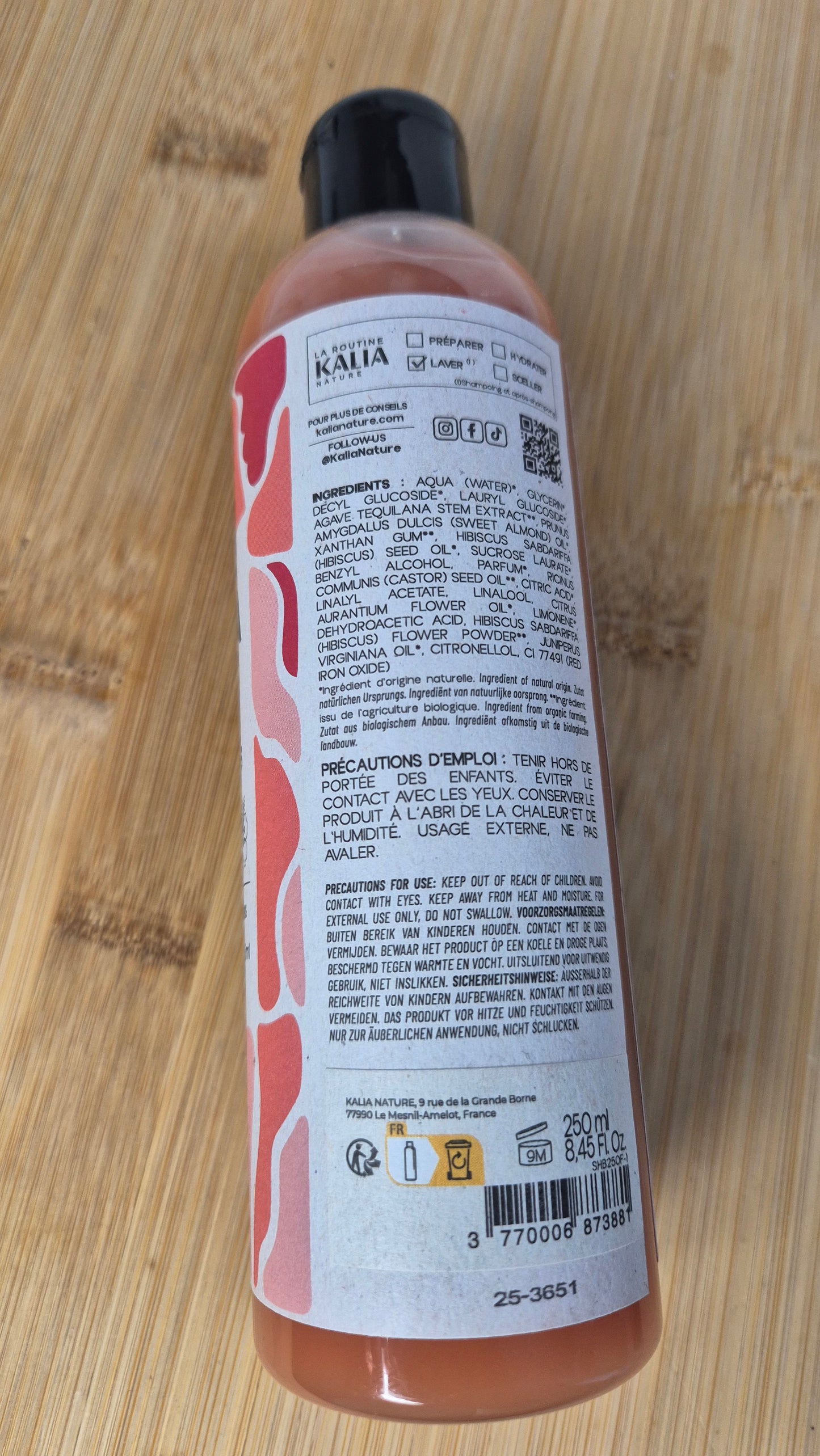 "shampoing cheveux bouclés hibiscus Kalia Nature 250ml Marcus Barber Paris"