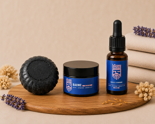 Routine Barbe Complète — Gommage + Huile + Baume